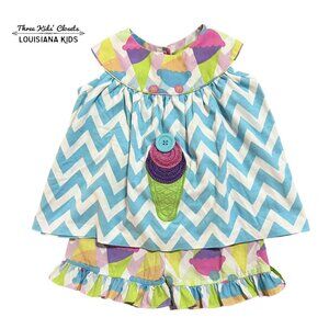 Zuccini Kids 18m Ice Cream Appliqué Top & Ruffle Shorts Set